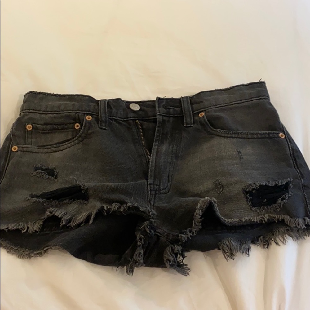 BDG black jean shorts